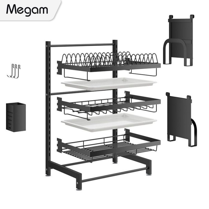 Megam Rak Piring Stainless Steel Rak Dapur HRM112