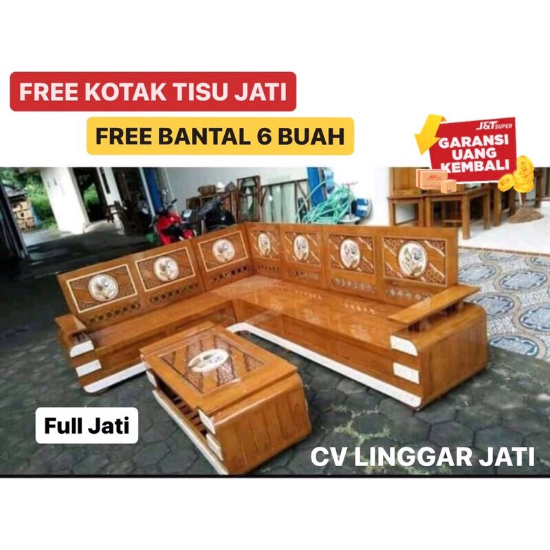 Mentah - Kursi Tamu Jati Kursi Sudut Minimalis Domini Promo Kembang jati
