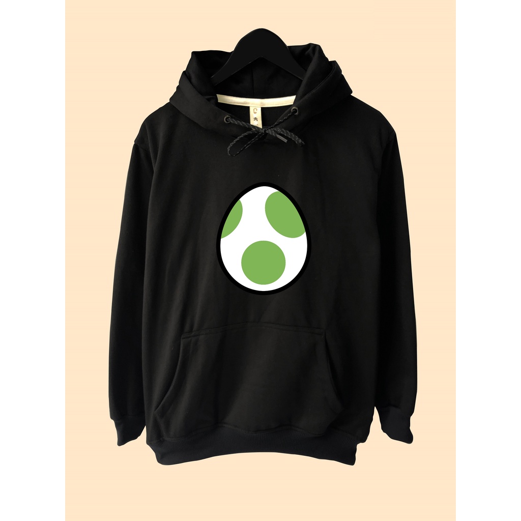 Hoodie Sweater Yoshi Log Telur Egg Super Mario Kart World Gaming