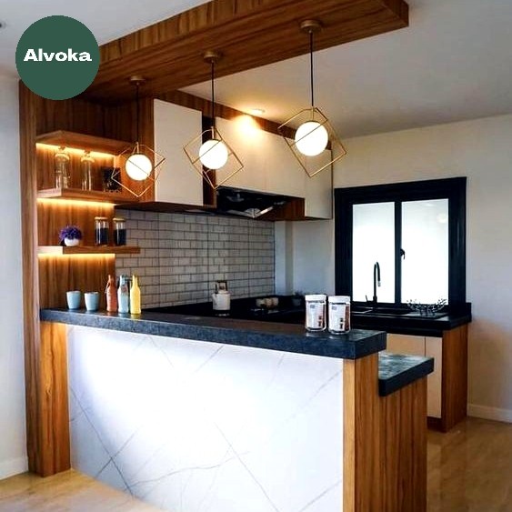 Meja Island Dapur Meja Bar Kitchen Set Custom - Comfee 50 rb