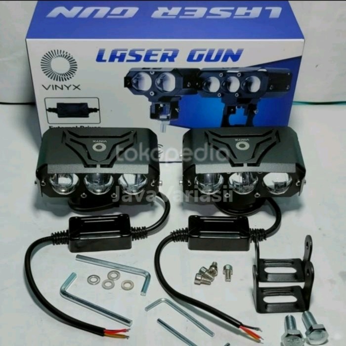 Lampu Tembak Sorot Laser Gun Sql 3 Mata By Vinyx Motor Dan Mobil
