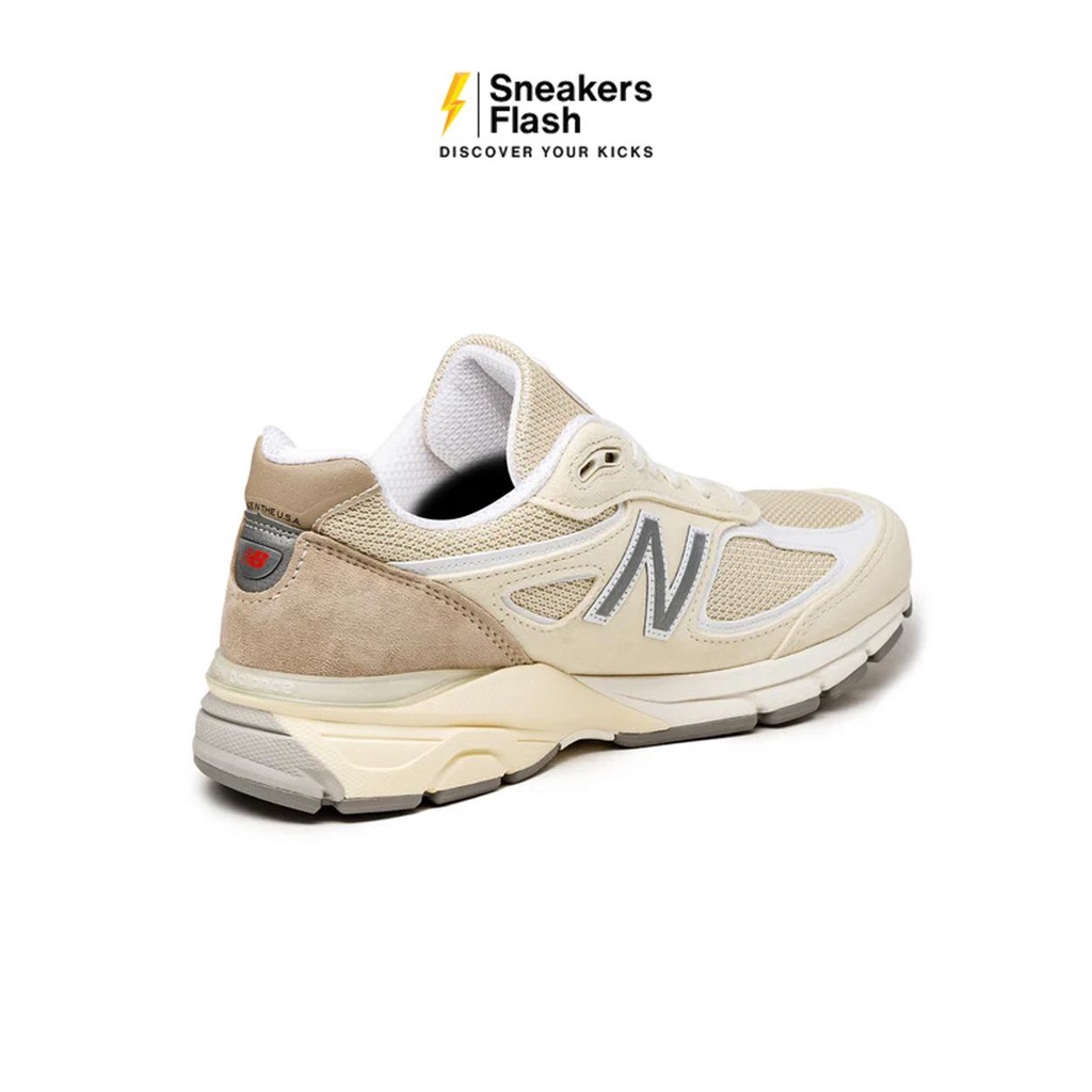 NEW BALANCE 990 V4 Made In Usa Limestone Sepatu Sneakers Pria - U990TE4 - Size 42.5