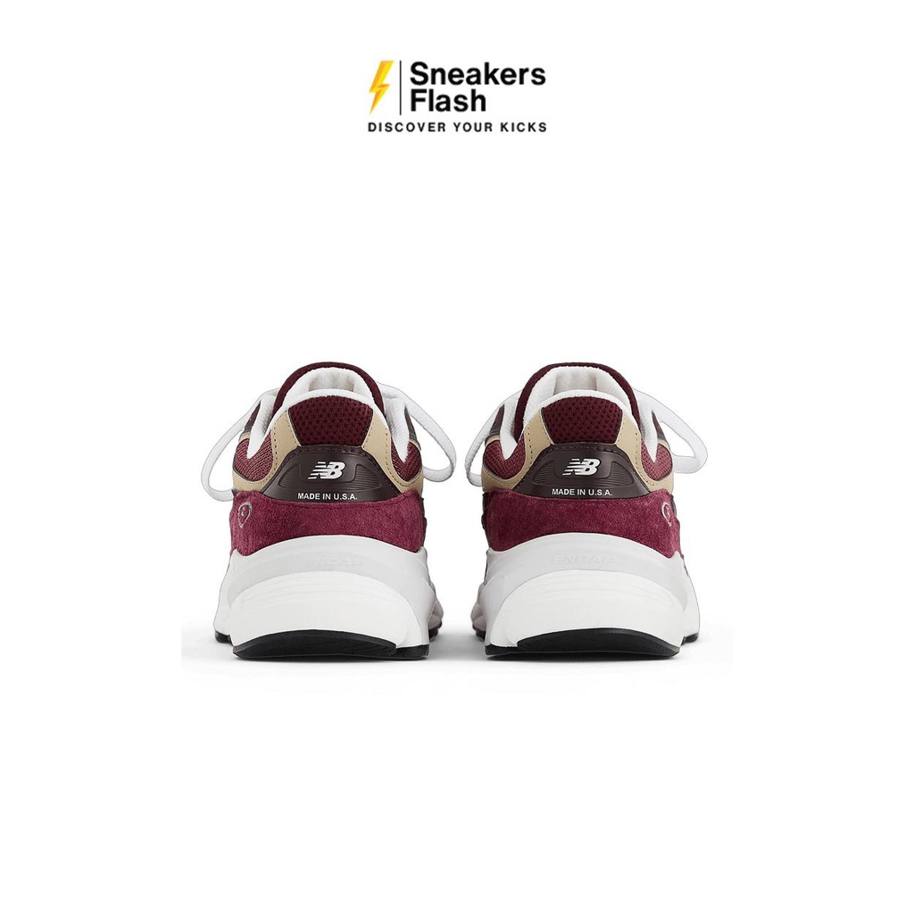 NEW BALANCE 990 V6 Made In Usa Burgundy Sepatu Sneakers Pria - U990BT6 - Size 44