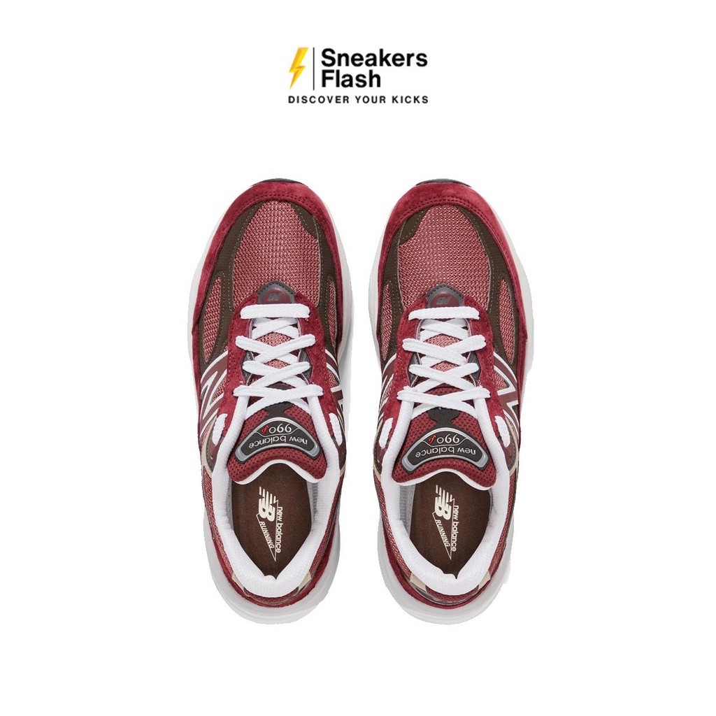 NEW BALANCE 990 V6 Made In Usa Burgundy Sepatu Sneakers Pria - U990BT6 - Size 44