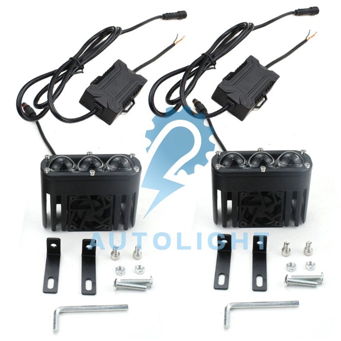 Lampu Tembak 3 Mata Mini Projie Mini Laser 3 Mata Auto Light 120W/Pasang U22 U Premium Series