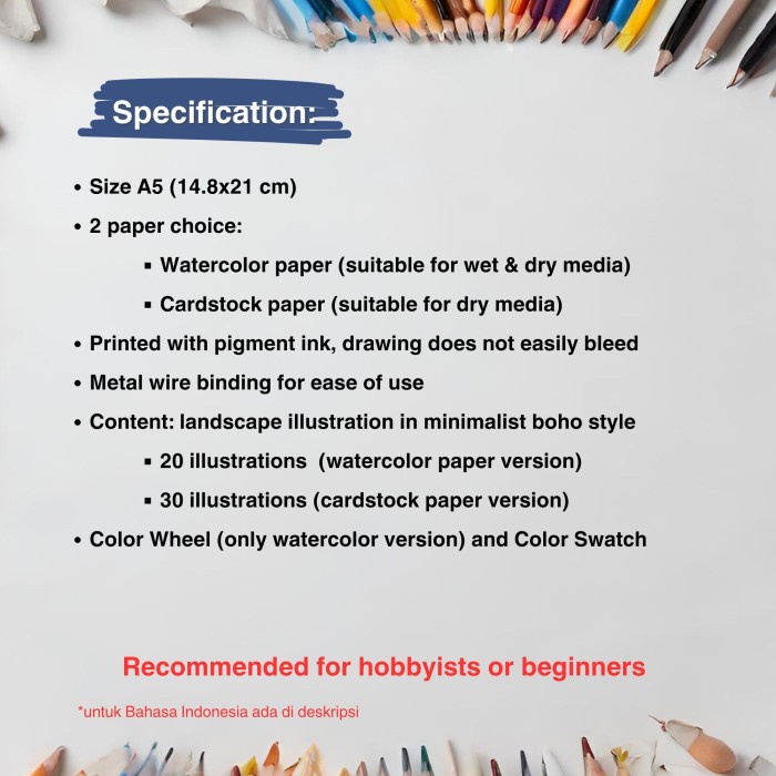 [deloth] - Watercolor & Mixed Media Coloring Book - Minimalist Landscape