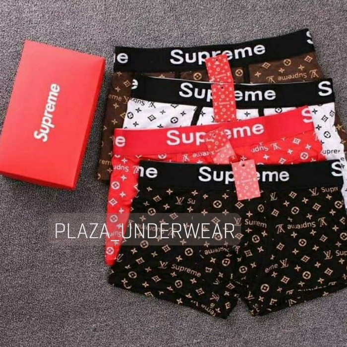 Underwear Boxer Pria Branded Pria Lv Supreme ( Paket 3) Asli 100%