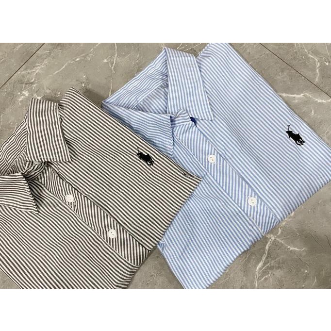 STOK TERBATAS  ATASAN KEMEJA WANITA POLO STRIPELENGAN PANJANG / KEMEJA KERJA WANITA / POLO SHIRT
