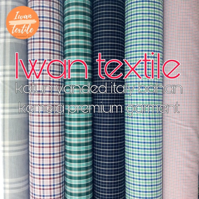 BERGARANSI kain katun kotak kotak bahan baju kemeja yaded import garment