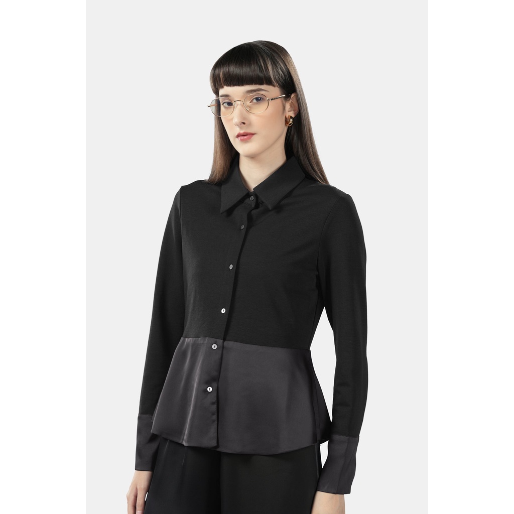 Benang Jarum - Astha Sateen Shirt - Black