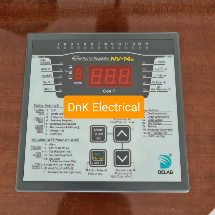 TERLARIS Power factor regulator 14step NV-14S merk DELAB