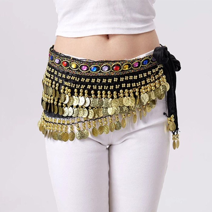 Iket Pinggang Belly Dance Dress Belt Belly Dance Sabuk Rantai Bernapas Dan Lembut Wanita Tali