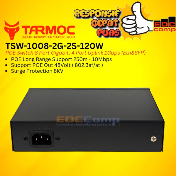 moc TSW-1008-2G-120W, 8 Port Gigabit POE 802.3af/at POE Swit 120W