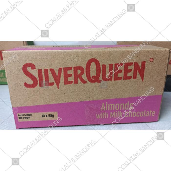 

terbaru !!! silverqueen 55gr besar 5 pak 10 pcs ex 58 gram, cokelat silver queen 55 gr mede mete