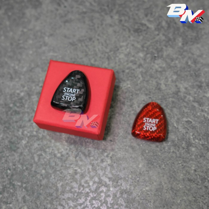 Mini Cooper Carbon Fiber Accessories Ignition Engine Start Stop Button Asli 100%