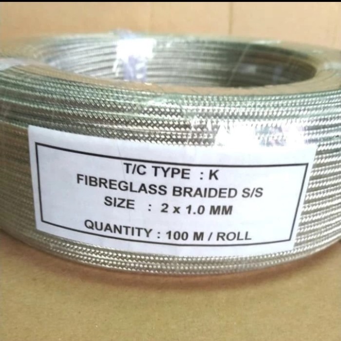 TERBARU kabel type k / thermocouple K Size 2 x 1 mm. screen
