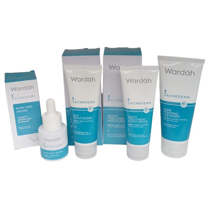 terbaru  paket wardah acnederm 4 in 1/ paket skincare wardah untuk kulit berjerawat ready