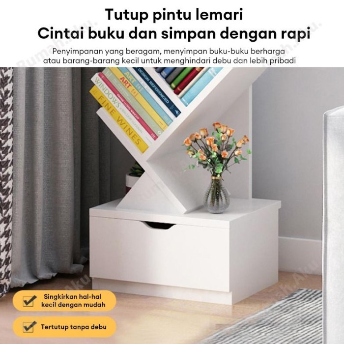 RAK BUKU 8 TINGKAT RAK BUKU SUSUN RAK BUKU KAYU RAK BUKU BENTUK POHON