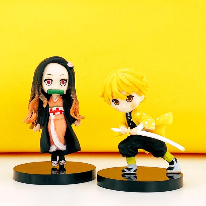 SALE  ACTION FIGURE DEMON SLAYER SET CHIBI VER KIMETSU NO YAIBA TANJIRO NEZUKO INOSUKE ZENITSU
