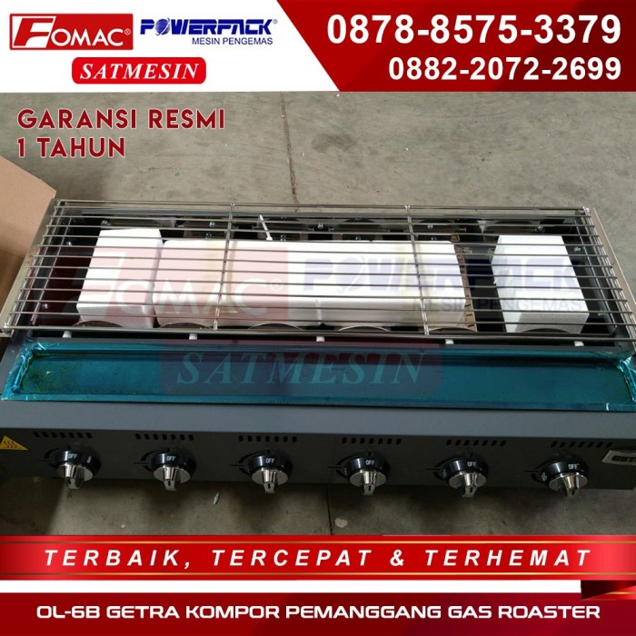 Herzliya Roaster 6 Burner Ol-6B Getra Panggangan Sosis 6 Tungku