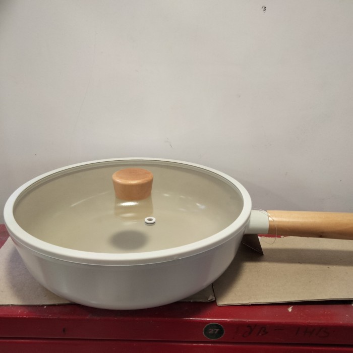 Herzliya Neoflam Fika Ivory Wokpan 26Cm With Cover/Wajan Kerak Anti Lengket