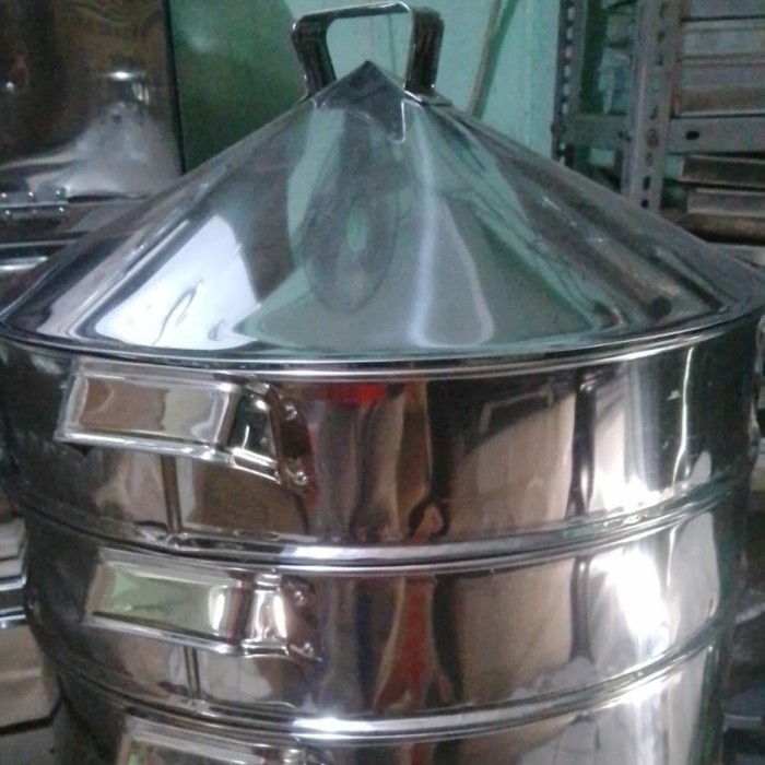 Natanel Kalakat Susun Steamer Bulat/Kukusan Stainless/Langseng 55 Cm