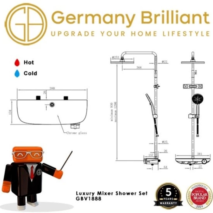 GBV1888B ASLI DAN ORIGINAL GERMANY BRILLIANT GBV1888BM