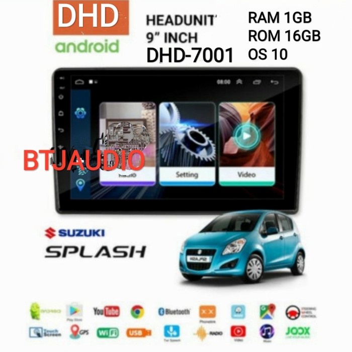 BISA GOSEND HEAD UNIT TAPE TV MOBIL DOUBLE DIN ANDROID OEM SUZUKI SPLASH LAYAR 9"