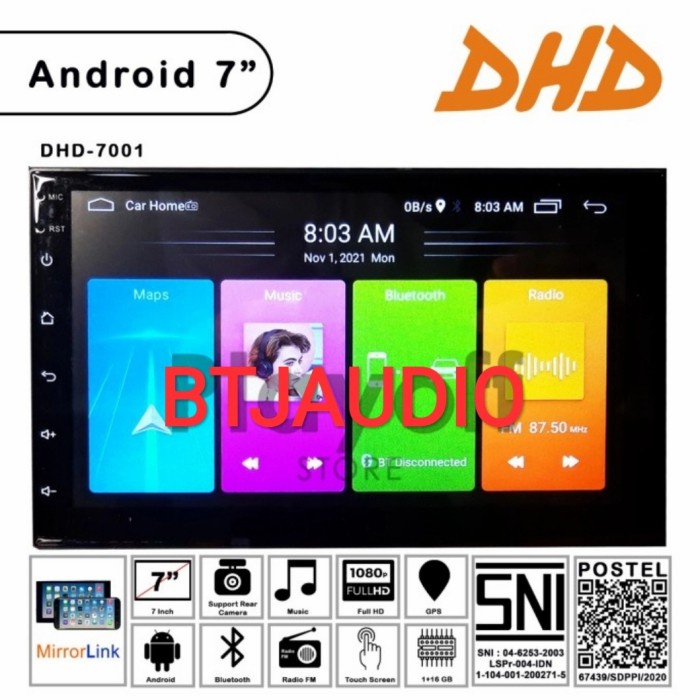 BISA GOSEND HEAD UNIT TAPE MOBIL DOUBLE DIN DECKLESS DHD MIRRORLINK ANDROID+KAMERA