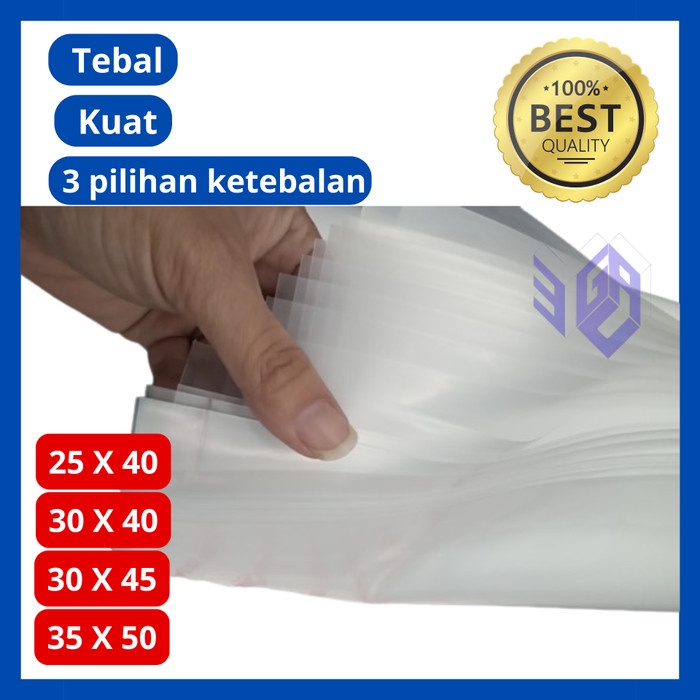 NEW Kantong Plastik PE Bening Ukuran 25 X 40 30 X 40 35 X 50 Tebal 30 micron, 50 micron, 80 micron