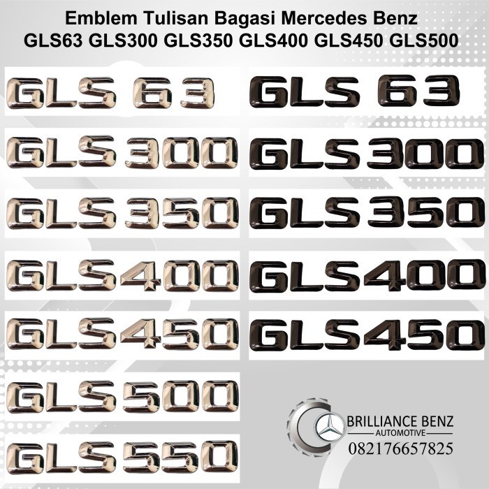 BISA GOSEND EMBLEM TULISAN MERCEDES GLS63 GLS300 GLS350 GLS400 GLS450 GLS500 MERCY BERKUALITAS