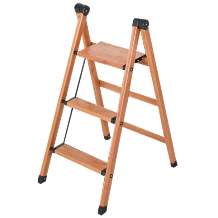 Original Fixsteps Krisbow Tangga Lipat Aluminium 3 Step Motif Kayu