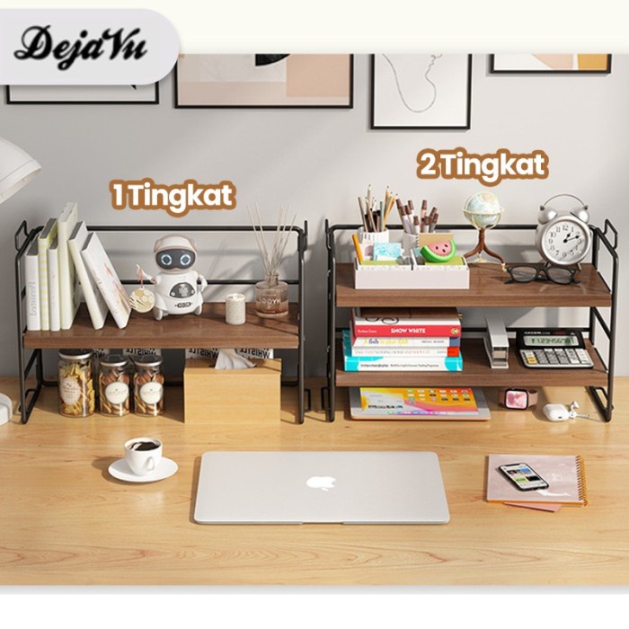 Dejavu Rak Buku Meja Susun Rak Kayu Besi Nimalis Serbaguna Hrb103
