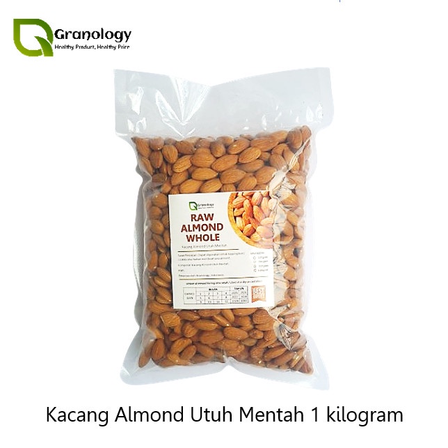 

Kacang Almond Whole Mentah / Raw Almond Whole - 1 kg