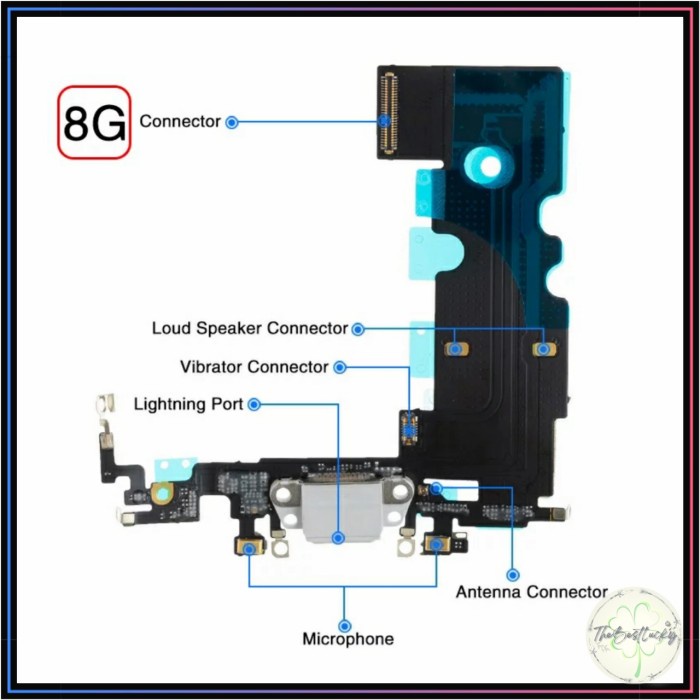 Fleksibel Flexible Charger iPhone 8 / iPhone 8G Charger + Mic Original