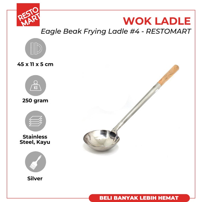 [mojiko] - Wok Ladle / Eagle Beak Frying Ladle #4 RESTOMART (2217029)