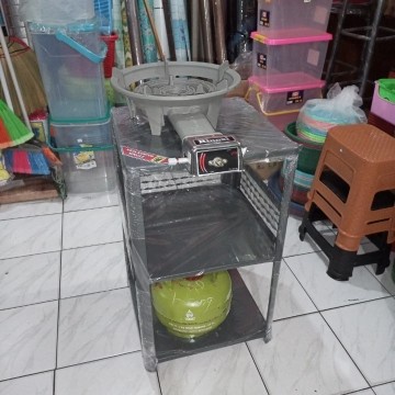 Meja Kompor Besi/Meja Dispenser Besi/Meja Com Besi/Meja Aquarium Besi/Meja Serbaguna Besi Full Plat