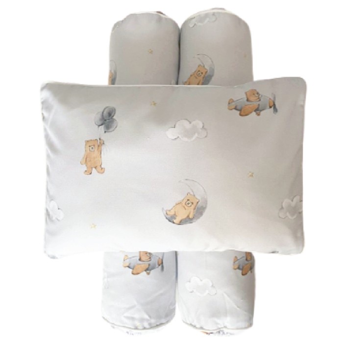 Terbaru! Cottonseeds Pillow Bolster Set Brown Bear