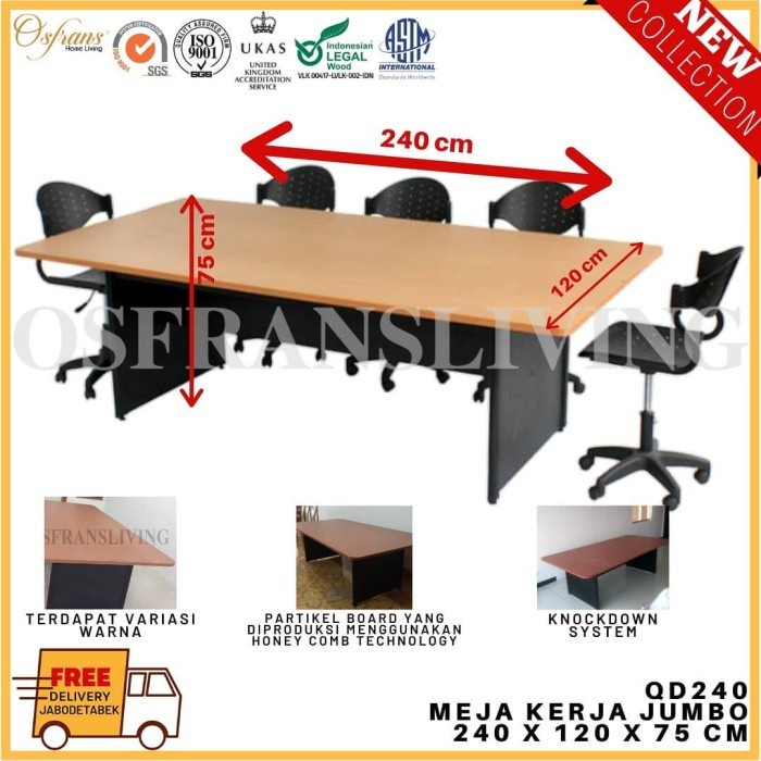 MEJA RAPAT MEJA MEETING JUMBO BESAR QD240 QD180 QD120 QD 240 180 QD 40
