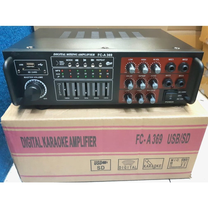 TERBARU power mixer 4 channel elsem usb sd dan equalizer