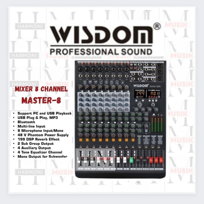 Wisdom Master 8 - Mixer Wisdom 8 channel - Master 8 - GARANSI RESMI