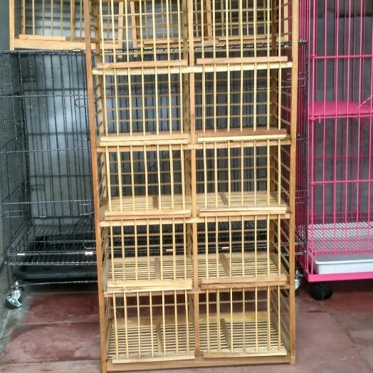 Kandang burung dara kayu jati 10 pintu