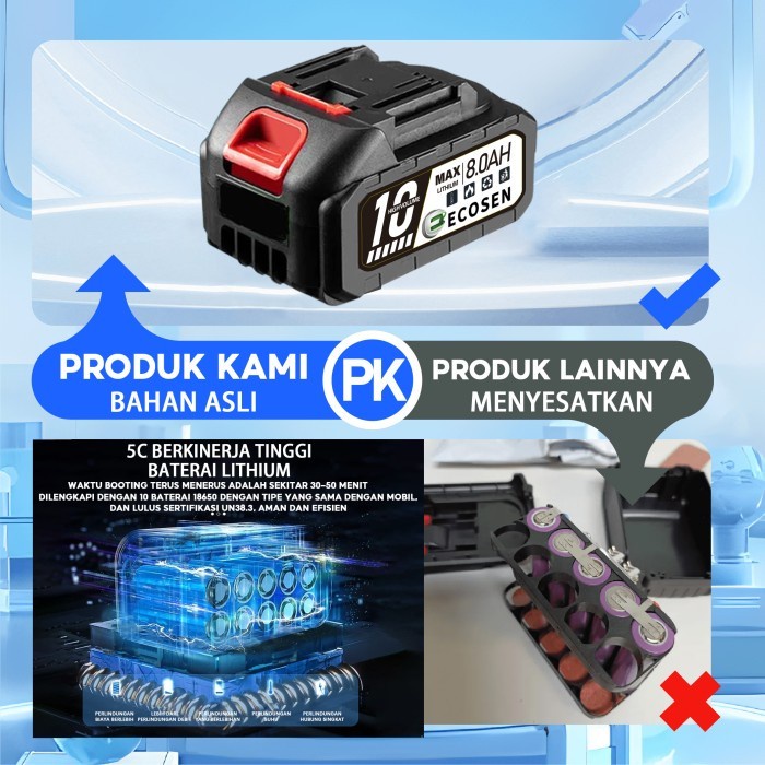 Mesin Cuci Mobil Alat Steam Cuci Motor Mobil Alat-ECOSEN 2Baterai 199V