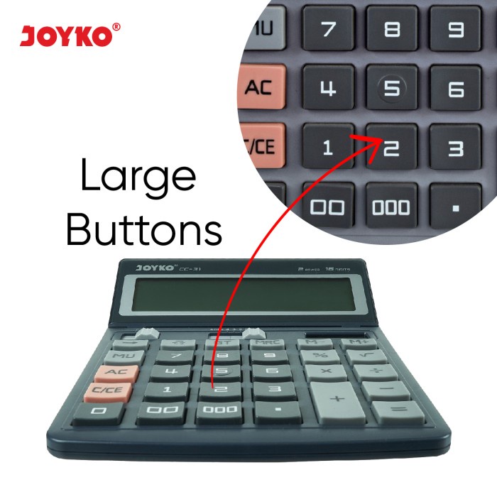 

CALCULATOR / KALKULATOR JOYKO CC-31 / 16 DIGITS [TERBARU[TERLARIS[ORIGINAL[ASLI]