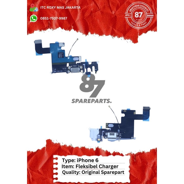 Fleksibel Charger Iphone 6 Original Sparepart