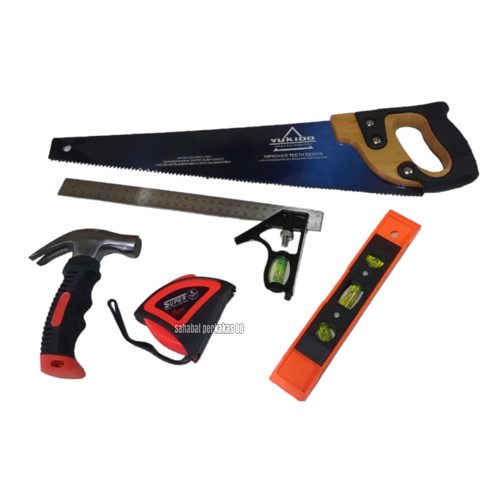 NEW PROMO PAKET HEMAT !!! PAKET ALAT TUKANG KAYU GERGAJI KAYU GOROK 16 18 INCH dan Palu BESI / PALU