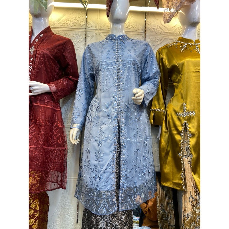 TUNIK BROKAT TILE PREMIUM (ATASAN) TUNIK PAYET PERMATA BAJU KONDANGAN MODEL TERBARU BAJU PESTA