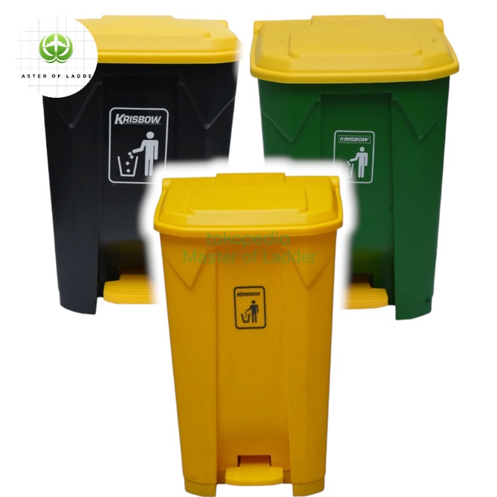PREMIUM Tempat Sampah Injak 80 Liter Tempat Sampah Outdour pedal Krisbow
