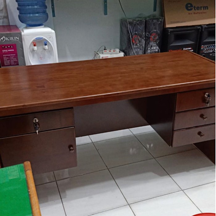 PREMIUM Meja Kerja 1 Biro Kayu Padat Solid / MEDAN SUMUT