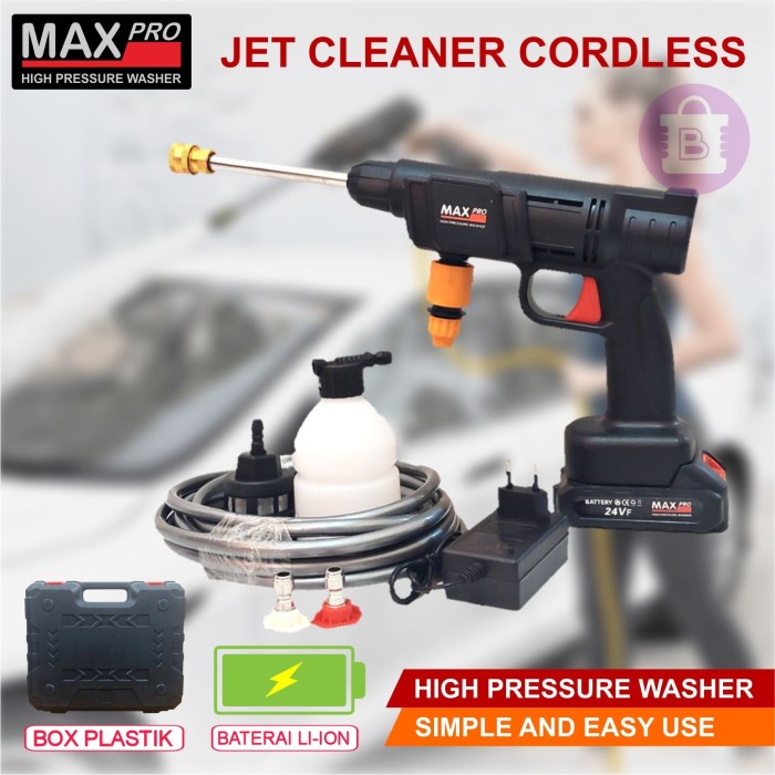 Jet Cleaner Baterai Cordless Semprotan Air Cuci Mobil / Motor / AC